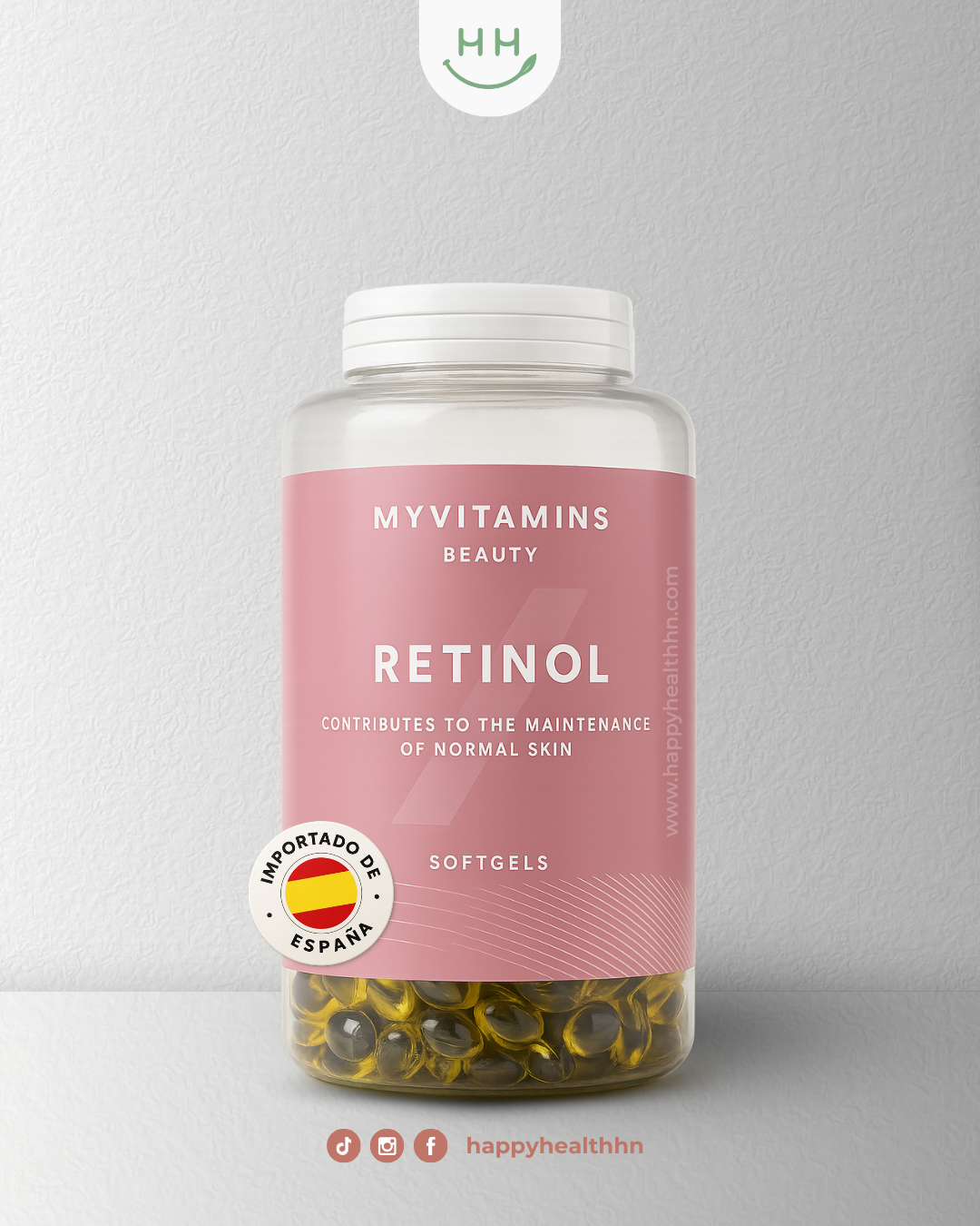 Suplemento MyVitamins Retinol para líneas finas arrugas textura luminosidad piel desde interior