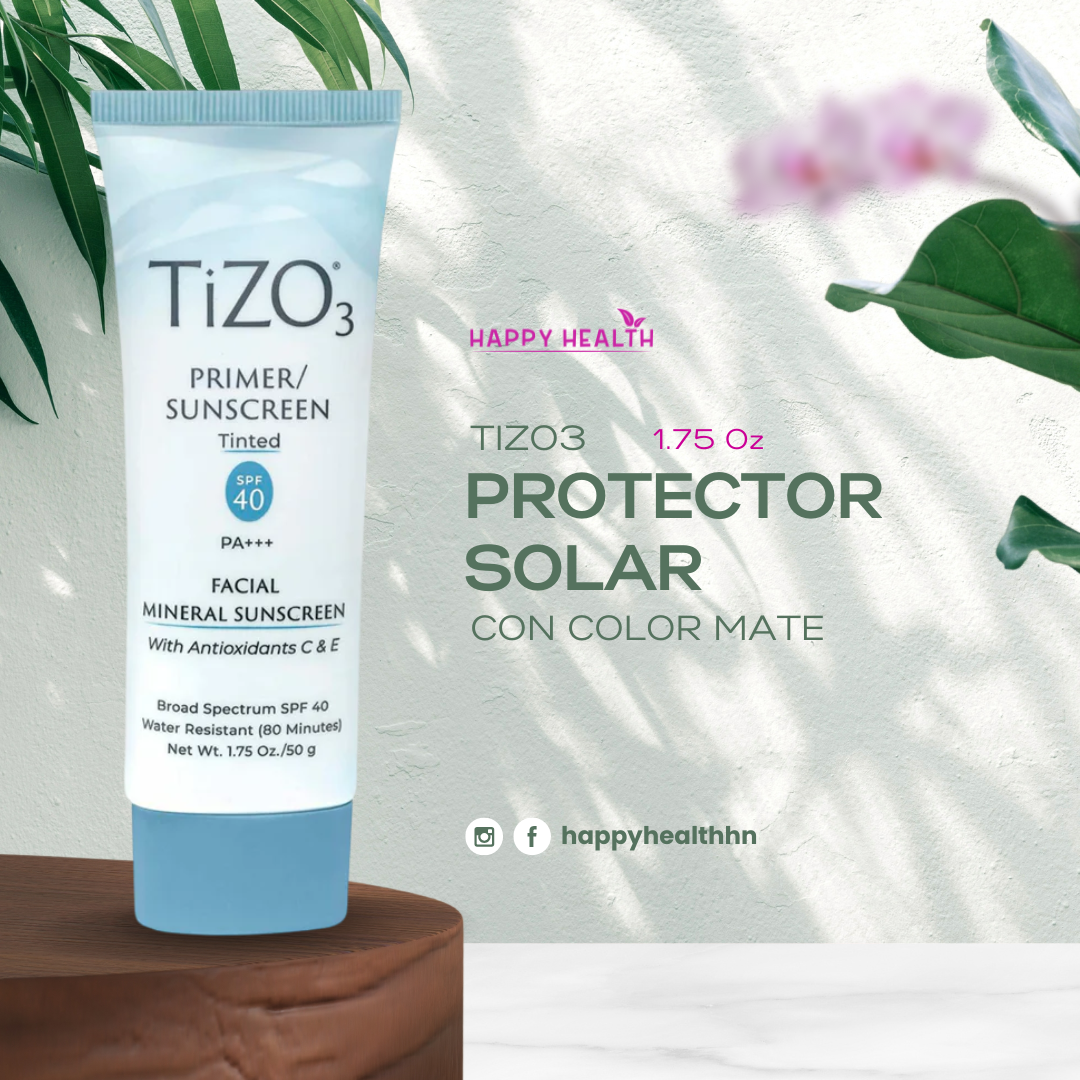 TiZO3 Primer / Sunscreen con acabado mate, perfecto como base de maquillaje.