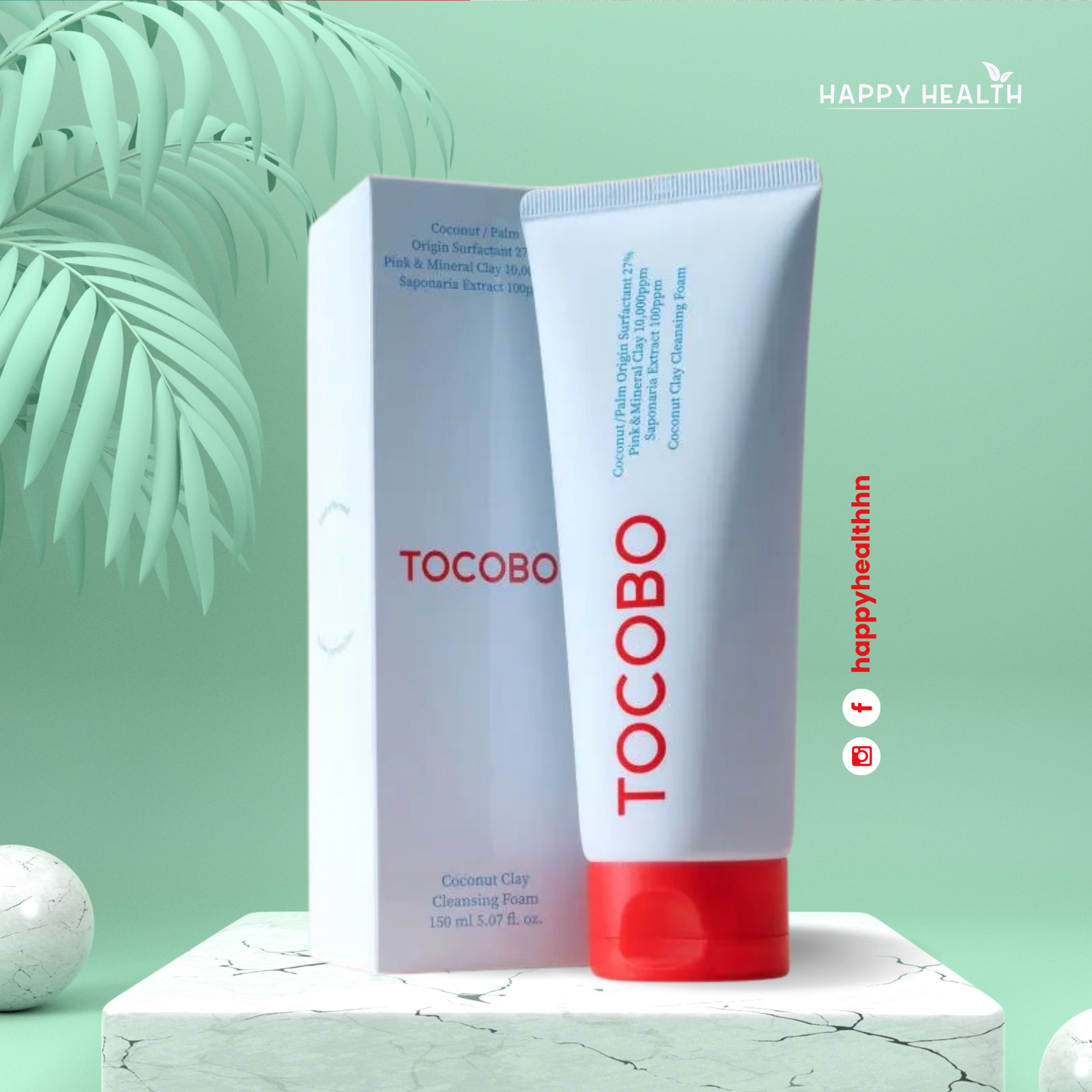 TOCOBO Coconut Clay Cleansing Foam 150ml arcilla bentonita calamina coco micro-burbujas
