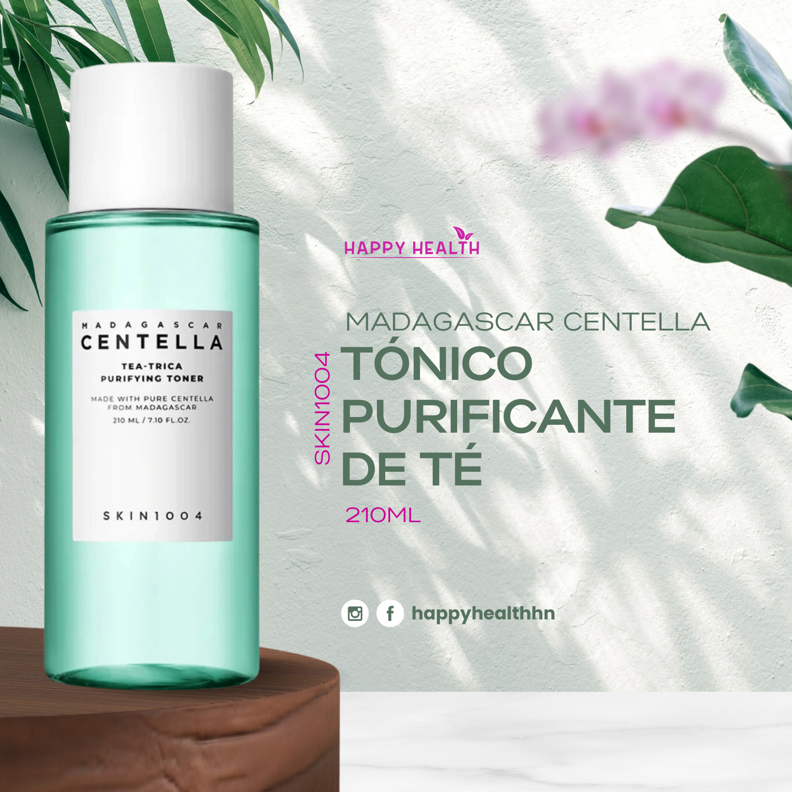 Tónico SKIN1004 con centella, árbol de té, AHA y BHA para piel con acné
