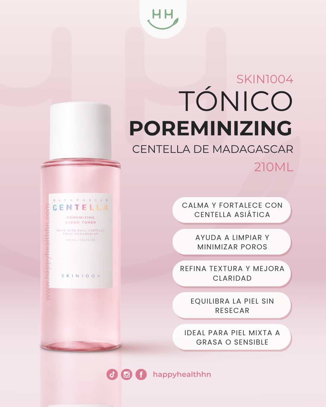 Tonico coreano SKIN1004 minimizador de poros para piel grasa