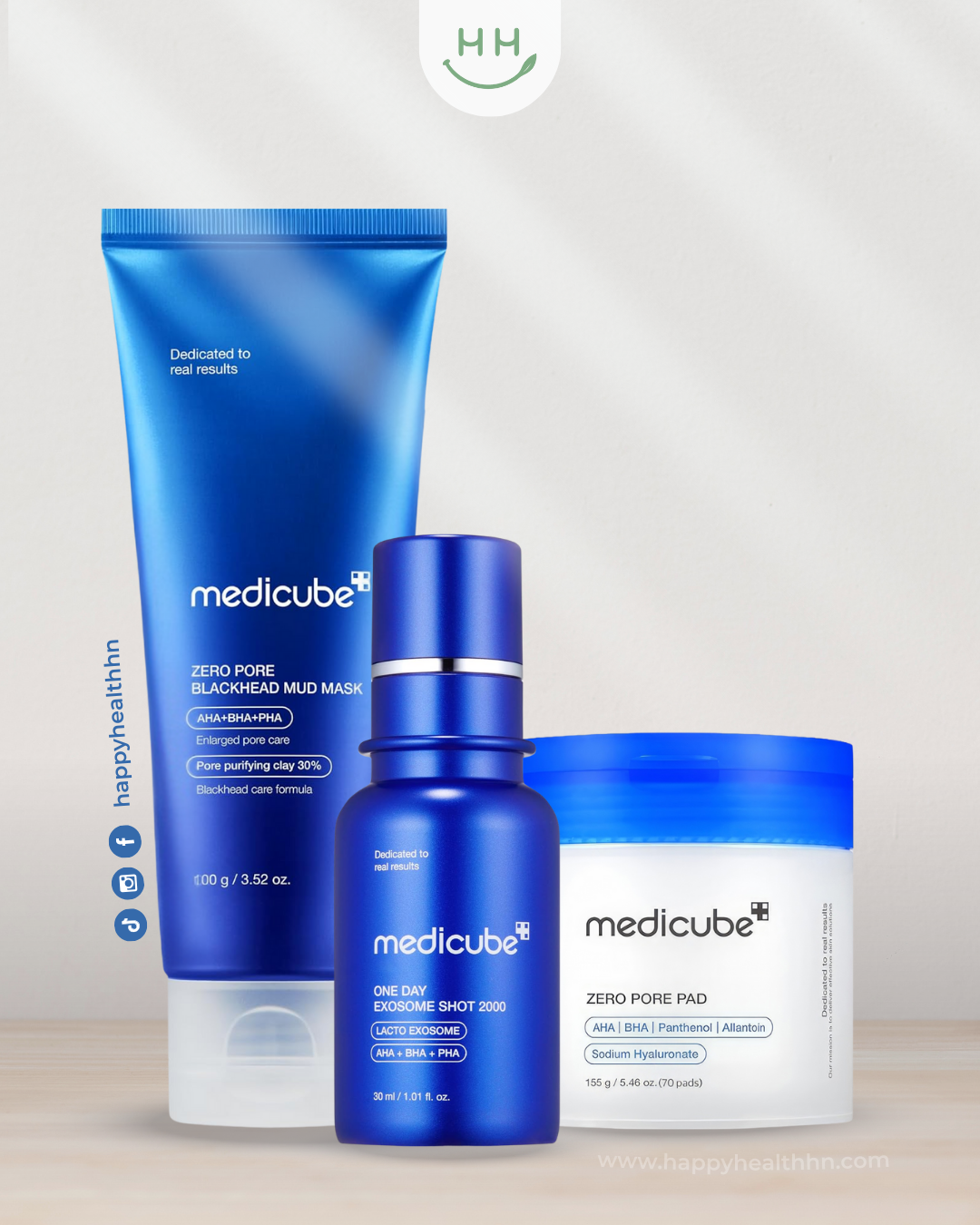 Trío Medicube para control de poros, puntos negros y exfoliación suave