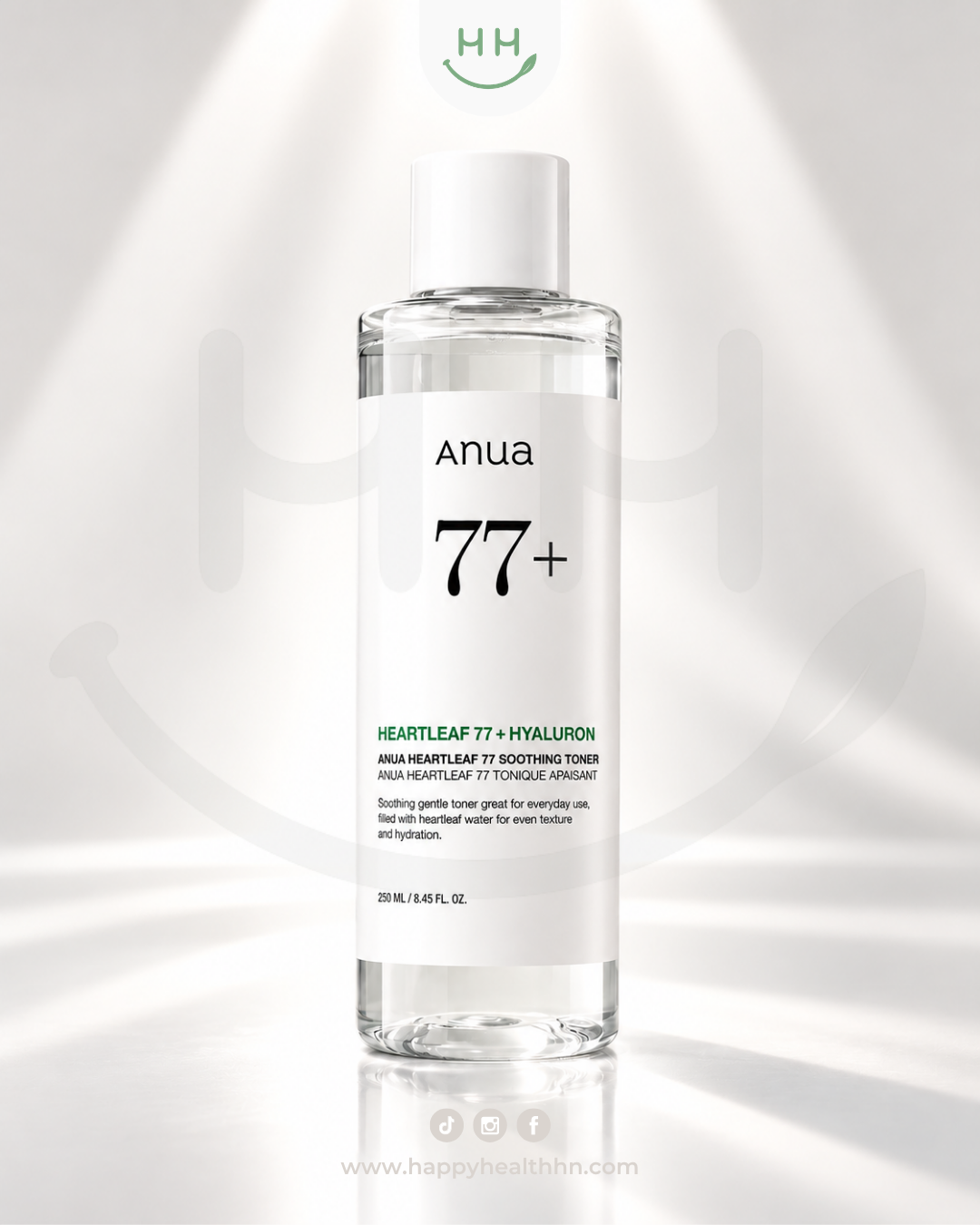 Tónico calmante Anua Heartleaf 77 Soothing Toner 250 ml con agua de heartleaf para piel sensible y rojeces