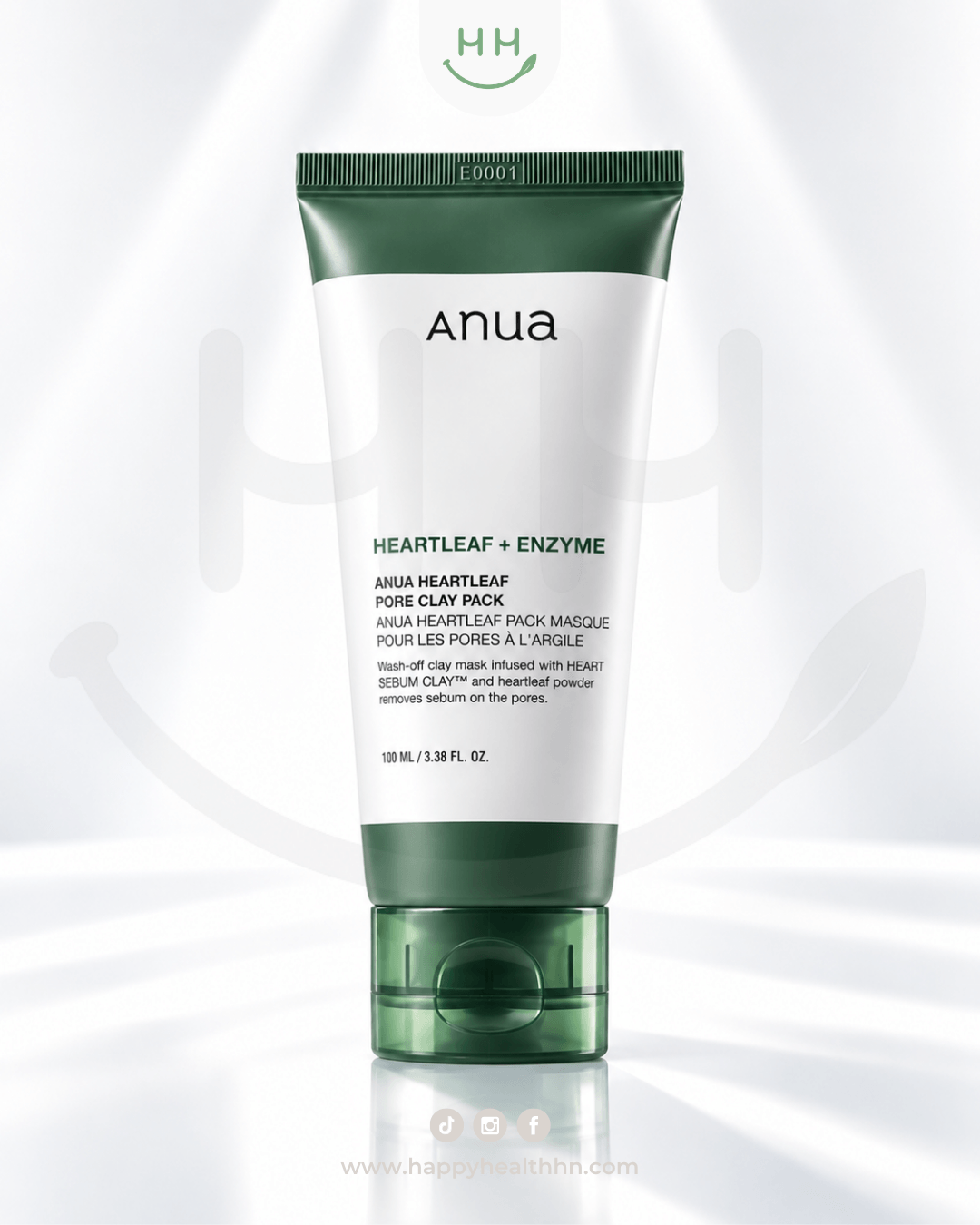 Mascarilla de arcilla Anua Heartleaf Pore Clay Pack 100 ml para controlar el sebo y minimizar poros