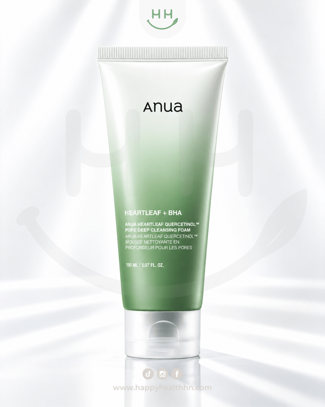 Espuma limpiadora Anua Heartleaf Quercetinol Pore Deep 150 ml para limpieza profunda de poros